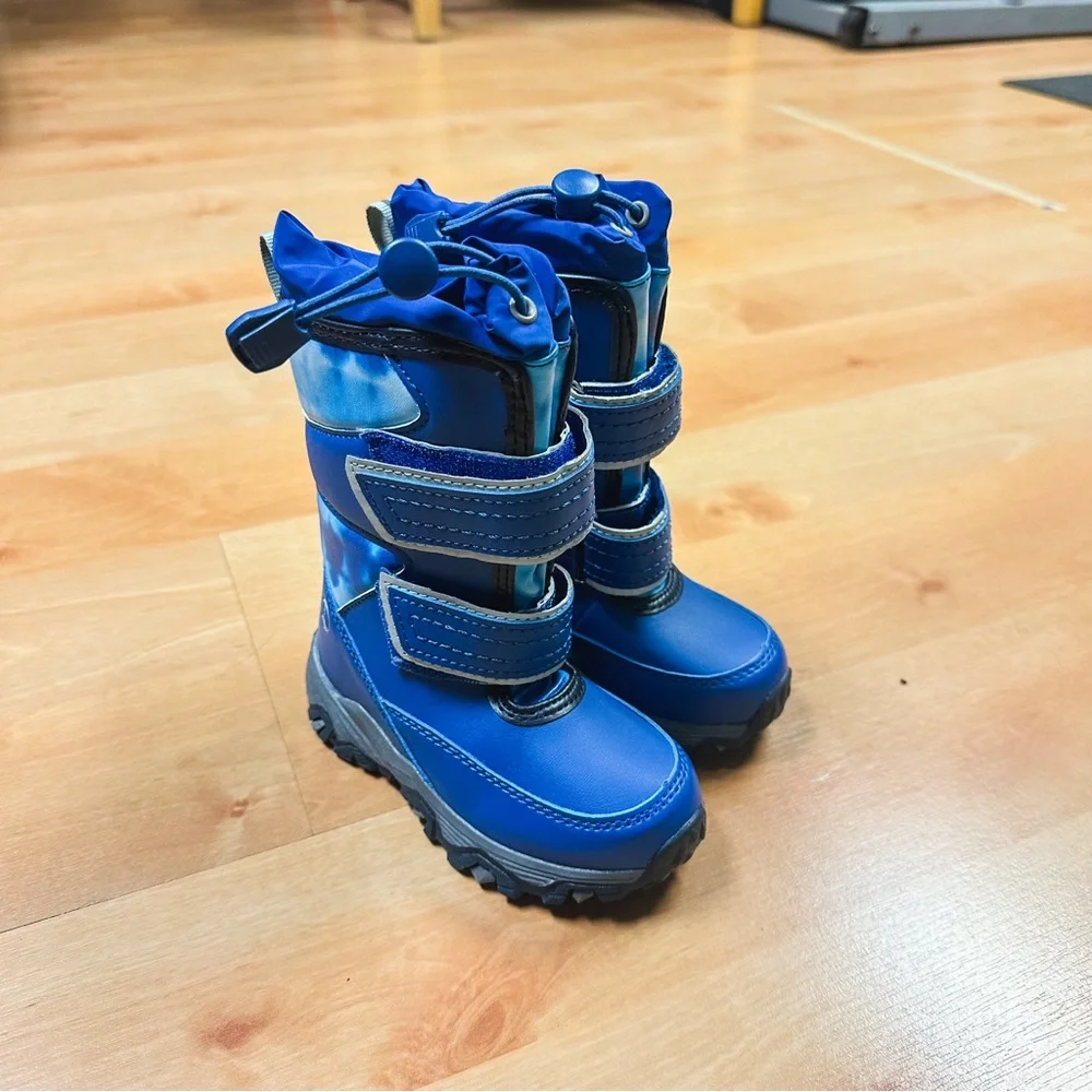 NWOT Lands End Blue Tie Dye Swirl Snow Flurry Insulated Winter Boots Size 7